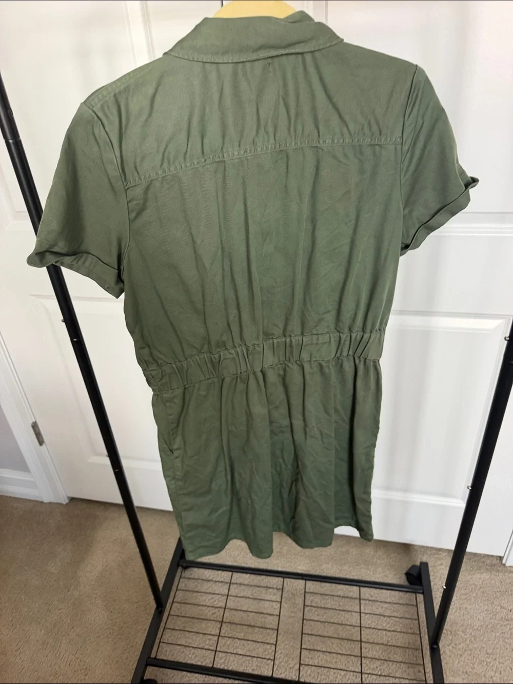J. Crew Olive Green Zip-Front Utility Dress Size 10